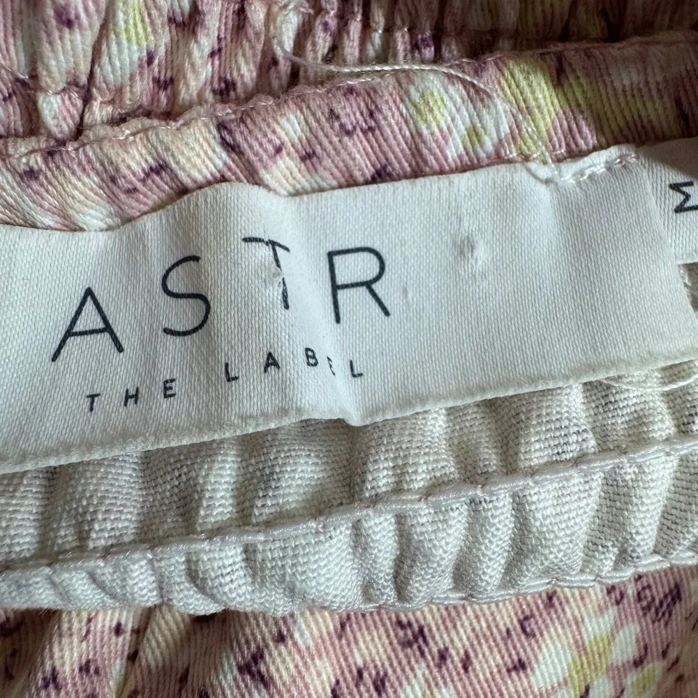 ASTR the Label Mini Dress Medium Mauve Pink Floral Square Neck Puff Sleeve - Picture 8 of 8